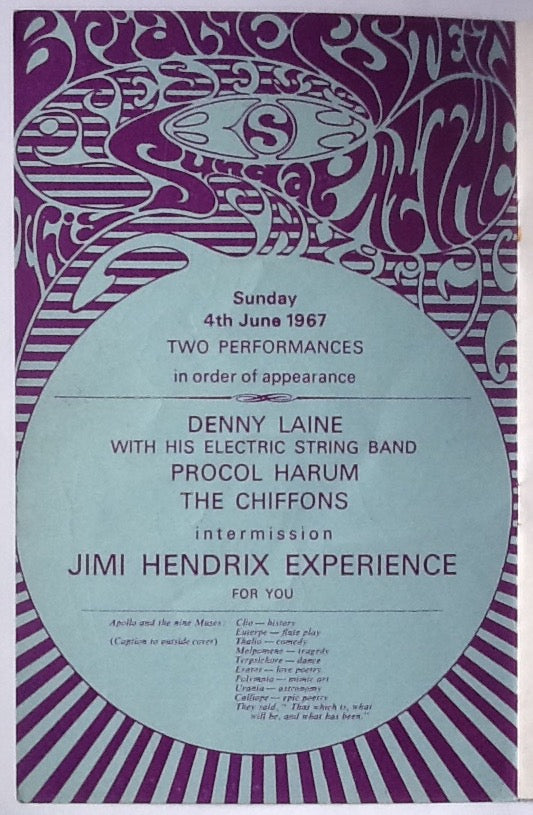 Jimi Hendrix Experience Original Concert Programme Saville Theatre London 1967
