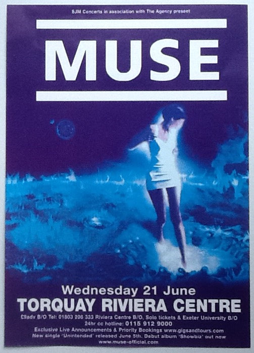 Muse Original Concert Handbill Flyer Riviera Centre Torquay 2000