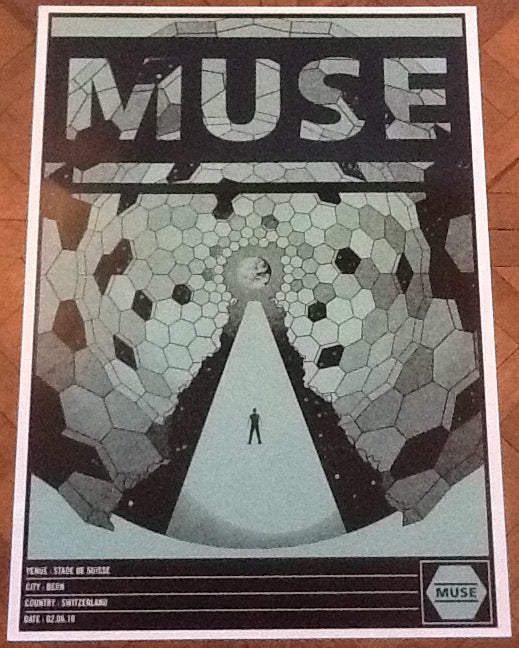 Muse Original Concert Tour Gig Poster Stad De Suisse Bern 2010