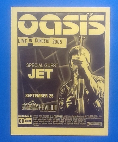 Oasis Original Concert Handbill- Flyer Houston 2005
