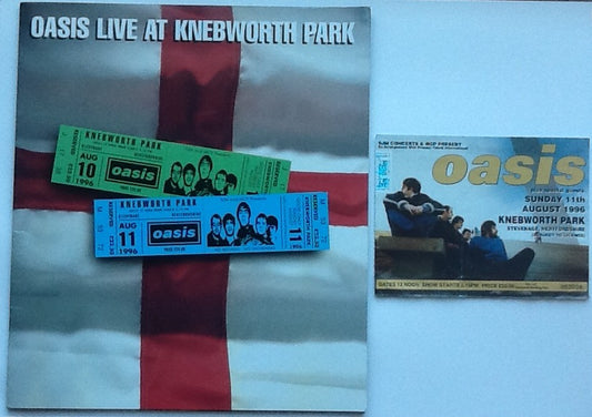 Oasis Original Concert Programme and Ticket Knebworth Park 1996