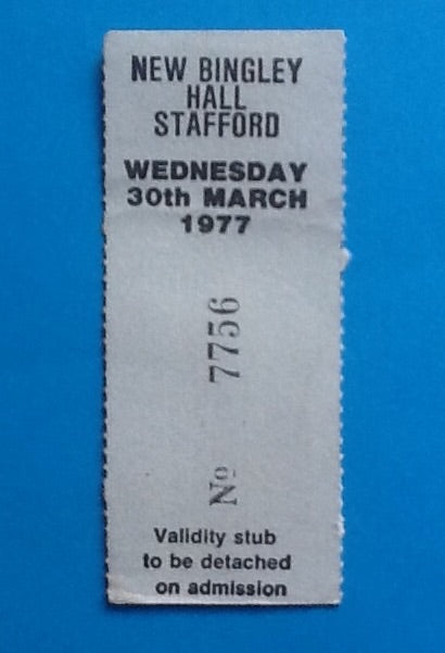 Pink Floyd Original Concert Ticket New Bingley Hall Stafford 30th Mar 1977