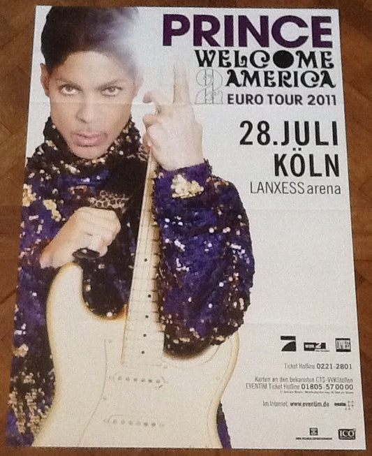 Prince Original Promo Concert Tour Gig Poster Lanxess Arena Koln 2011
