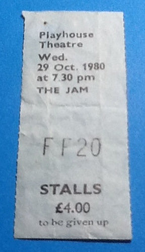 Jam Ticket Edinburgh 1980