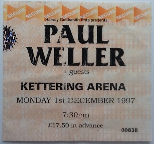 Paul Weller Original Used Concert Ticket Kettering Arena 1997
