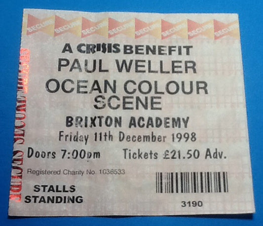 Paul Weller Ticket London 1998