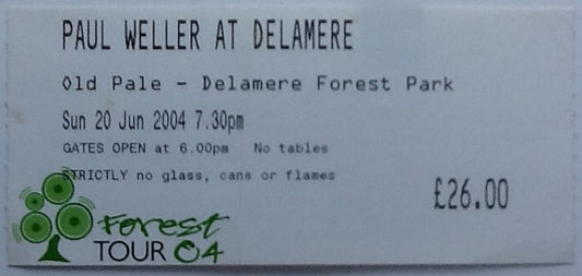 Paul Weller Original Used Concert Ticket Old Pale Delamere Forest Park Cheshire 2004