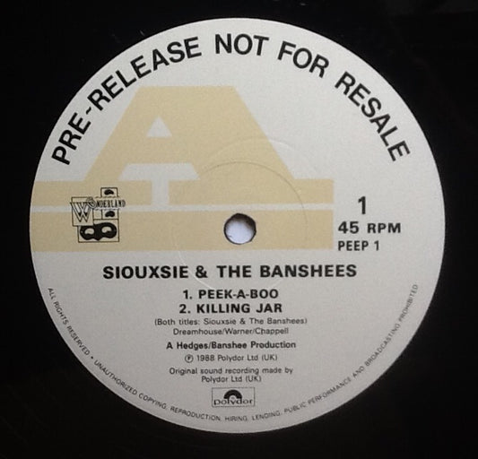 Siouxsie & the Banshees Peepshow 4 Track NMint 12" Promo Demo Vinyl UK 1988