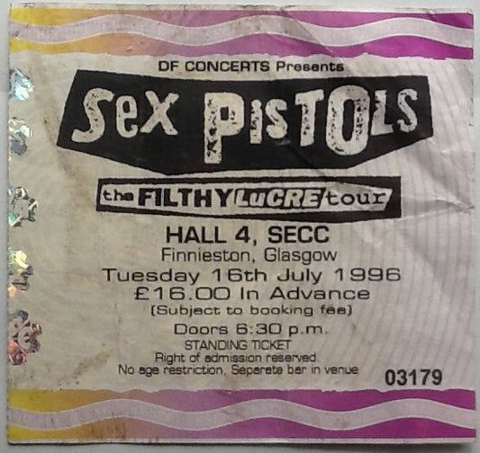 Sex Pistols Original Used Concert Ticket SECC Glasgow 1996
