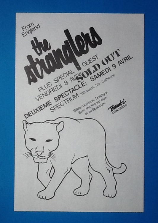 Stranglers The Fall Original Handbill - Flyer Montreal 1983