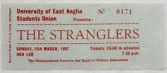 Stranglers Original Used Concert Ticket UEA Norwich 15th Mar 1987