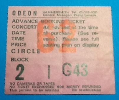 Stranglers Ticket London 1987