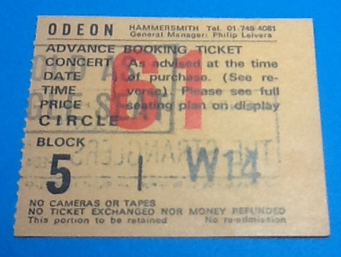 Stranglers Ticket London 1987