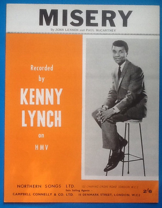 Kenny Lynch Misery Sheet Music 1963