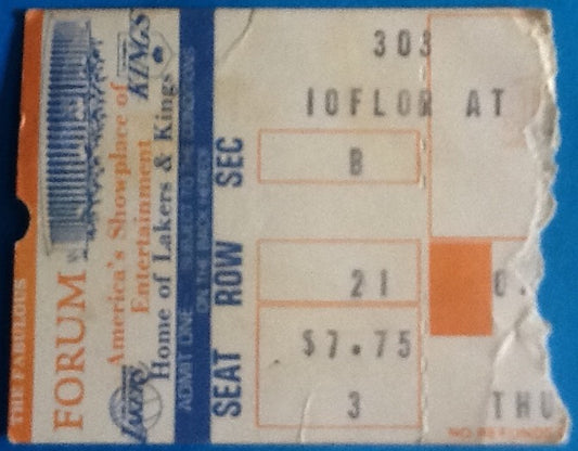 Queen Thin Lizzy Original Used Concert Ticket Forum Los Angeles 1977