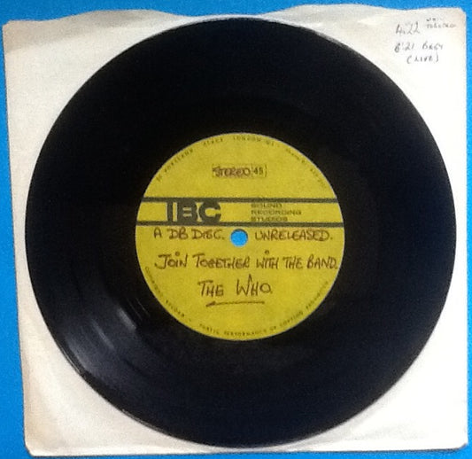 Who 7" Acetate Join Together With The Band IBC 1970