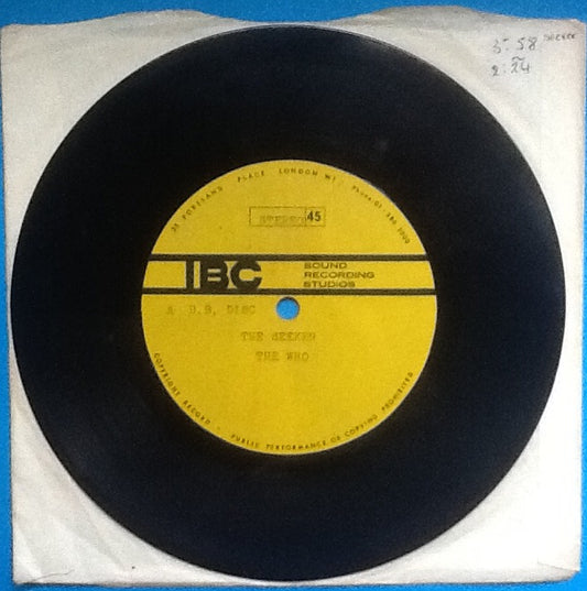 Who 7" Acetate The Seeker - Here For More IBC