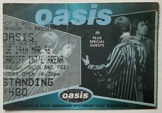 Oasis Original Used Concert Ticket Cardiff International Arena 19th Mar 1996