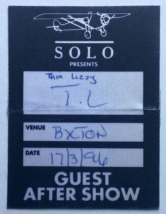 Thin Lizzy Original Unused Concert Backstage Pass Ticket Brixton Academy London 17th Mar 1996