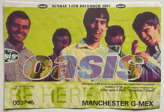 Oasis Original Used Concert Ticket G Mex Centre Manchester 14th Dec 1997