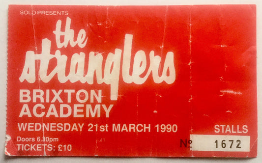 Stranglers Original Used Concert Ticket Brixton Academy, London 21st Mar 1990