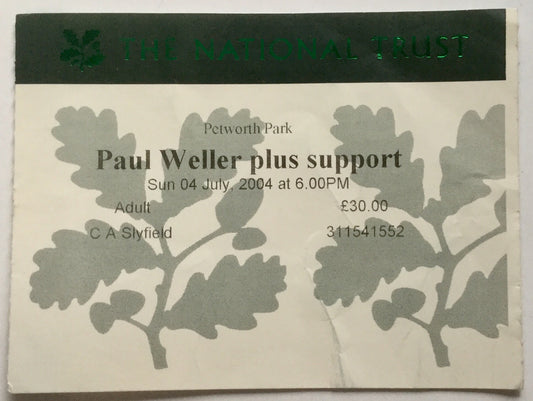 Paul Weller Original Concert Ticket Petworth Park 4th July 2004
