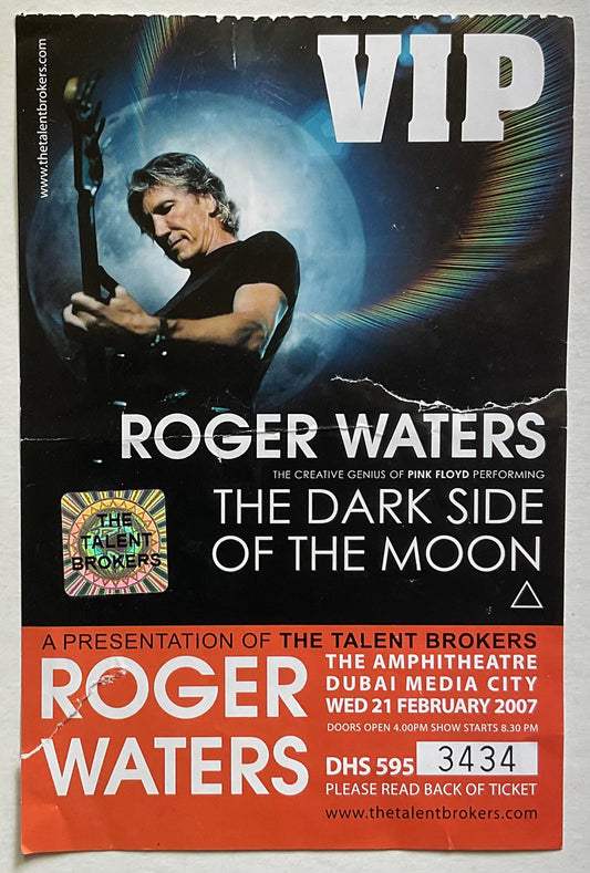 Pink Floyd Roger Waters Original Used Concert Ticket Amphitheatre Dubai 21st Feb 2007