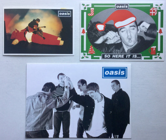 Oasis 3 Original Official Fan Club Christmas Cards 1994 1995 & 1997