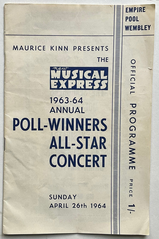 Beatles Rolling Stones Original Concert Programme NME Poll Winners Empire Pool Wembley 26th Apr 1964