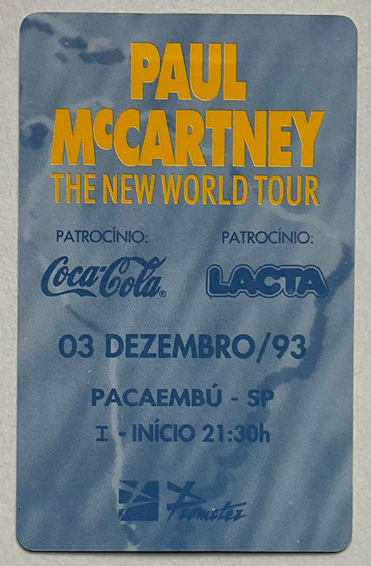 Beatles Paul McCartney Used Concert Ticket Estadio de Pacaembu Sao Paulo 3rd Dec 1993
