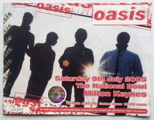 Oasis Original Used Concert Ticket National Bowl Milton Keynes 9th July 2005