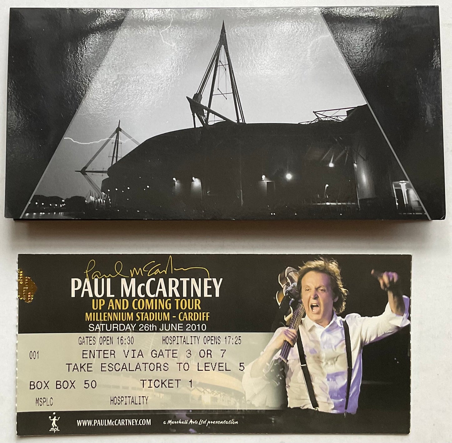 Beatles Paul McCartney Original Used Concert Ticket & Envelope 26th June 2010