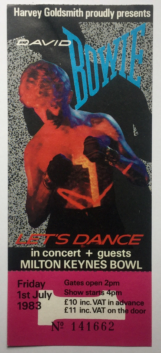 David Bowie Original Unused Concert Ticket Milton Keynes Bowl 1st July 1983