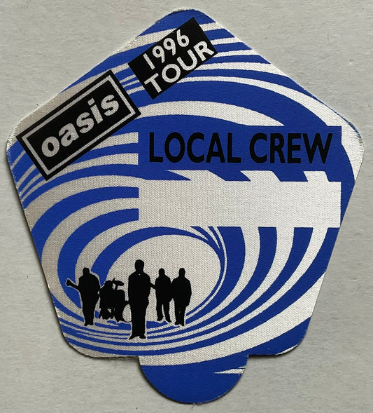 Oasis Original Unused Concert Blue Satin Local Crew Backstage Pass Ticket 1996