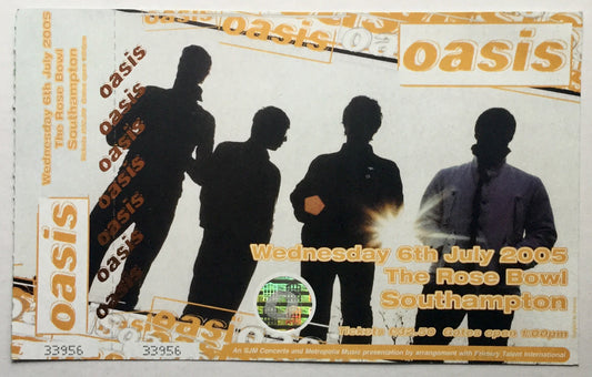 Oasis Original Unused Complete Concert Ticket Rose Bowl Southampton 6th July 2005