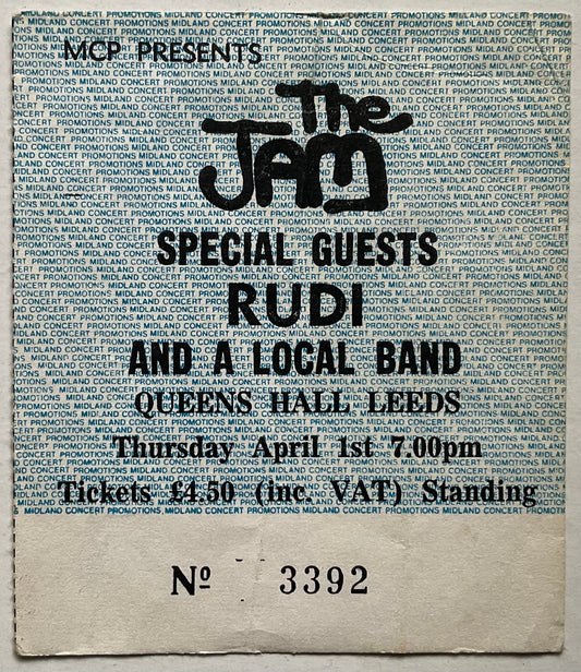 Jam Original Used Concert Ticket Queens Hall Leeds 1st April 1982