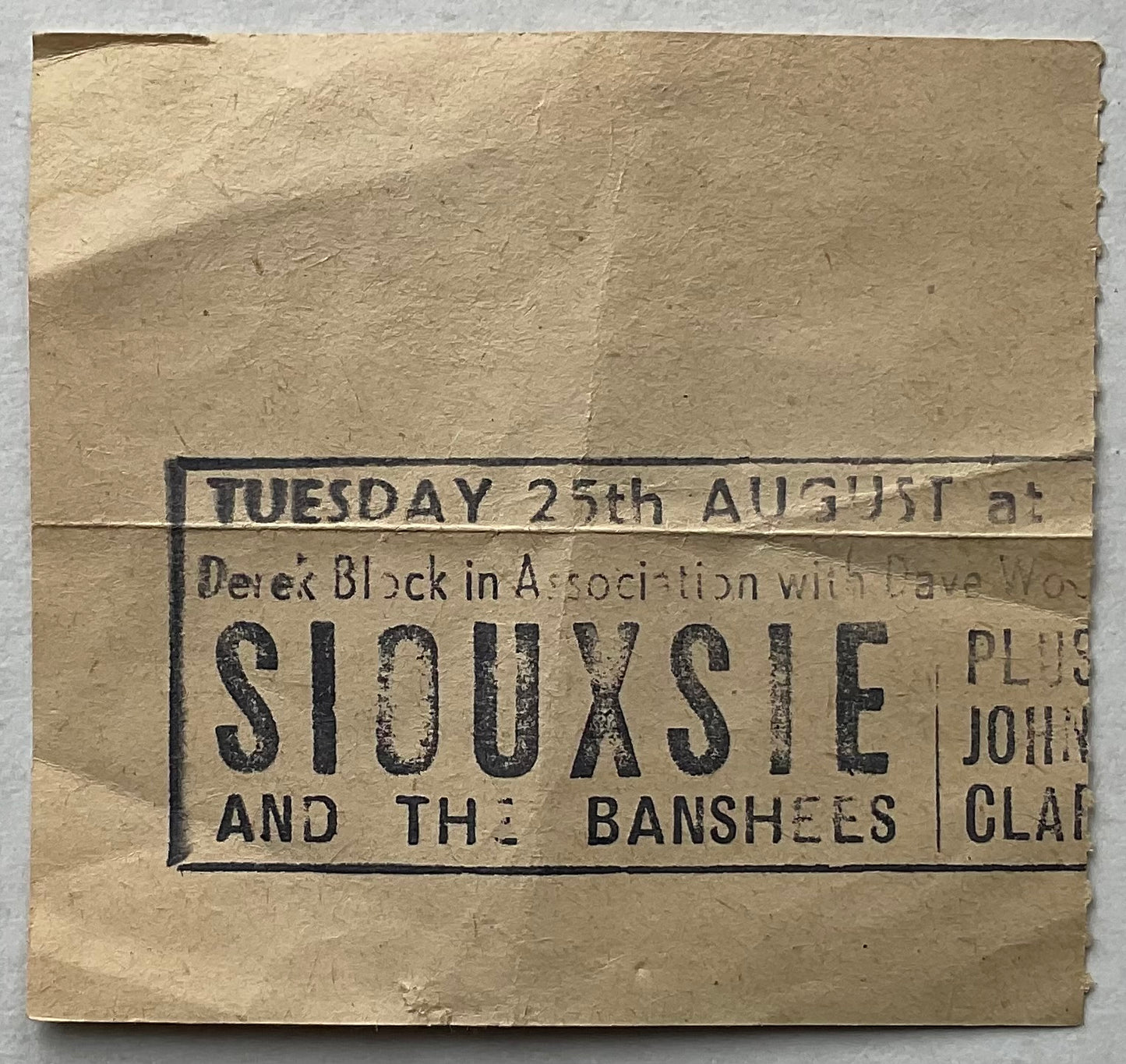 Siouxsie and the Banshees Original Used Concert Ticket Hammersmith Odeon London 25th Aug 1981