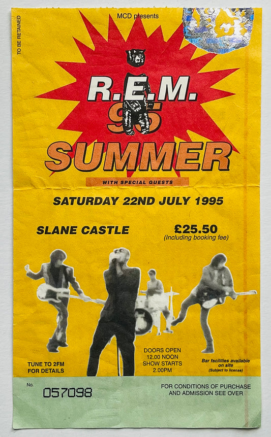 Oasis R.E.M. Original Concert Ticket Slane Castle 22nd July 1995