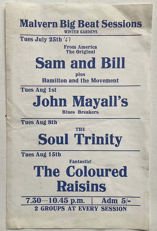 John Mayall Mick Taylor Original Concert Handbill Flyer Winter Gardens Malvern 1967