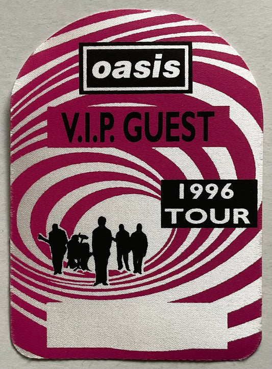 Oasis Original Unused Concert Pink Satin VIP Guest Backstage Pass Ticket 1996