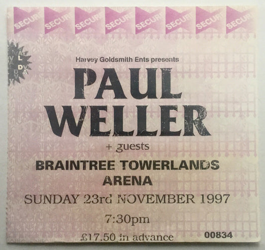Paul Weller Original Used Concert Ticket Braintree Towerlands Arena 23rd Nov 1997