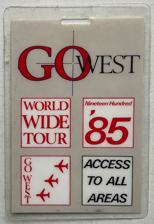 Go West Original Unused Concert Backstage Pass Ticket World Tour 1985