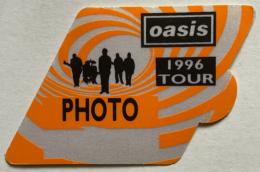 Oasis Original Unused Concert Orange Satin Photo Backstage Pass Ticket 1996