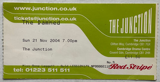 Damned Original Used Concert Ticket The Junction Cambridge 21st Nov 2004