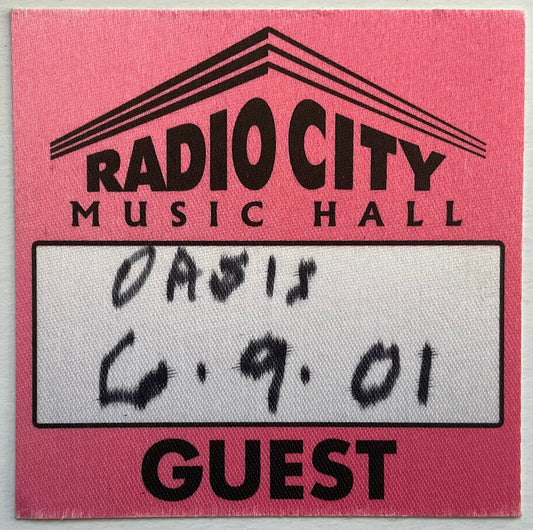 Oasis Original Concert Backstage Pass Ticket Radio City Music Hall New York 9th Jun 2001