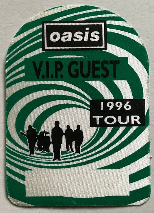 Oasis Original Unused Concert Green Satin VIP Guest Backstage Pass Ticket 1996