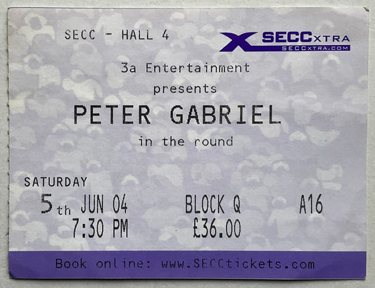 Genesis Peter Gabriel Original Used Concert Ticket SECC Glasgow 5th Jun 2004