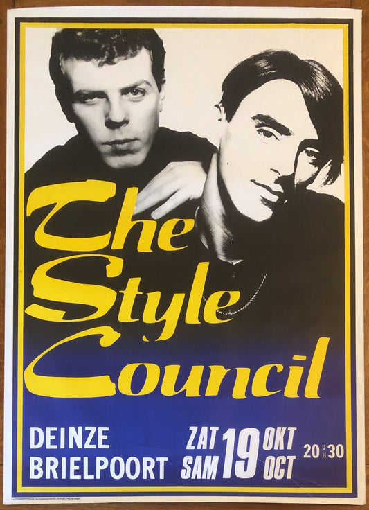 Style Council Original Concert Tour Gig Poster Deinze Brielpoort 19th Oct 1985