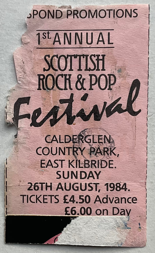 Nazareth Frankie Miller Original Used Concert Ticket Calderglen Country Park East Kilbride 26th Aug 1984
