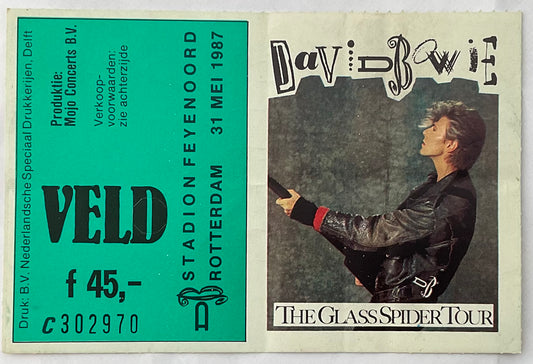 David Bowie Original Used Concert Ticket Stadion Feyenoord Rotterdam 31st May 1987